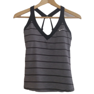 Nike Blk & Gray Striped Racerback Sports Tank Sz S